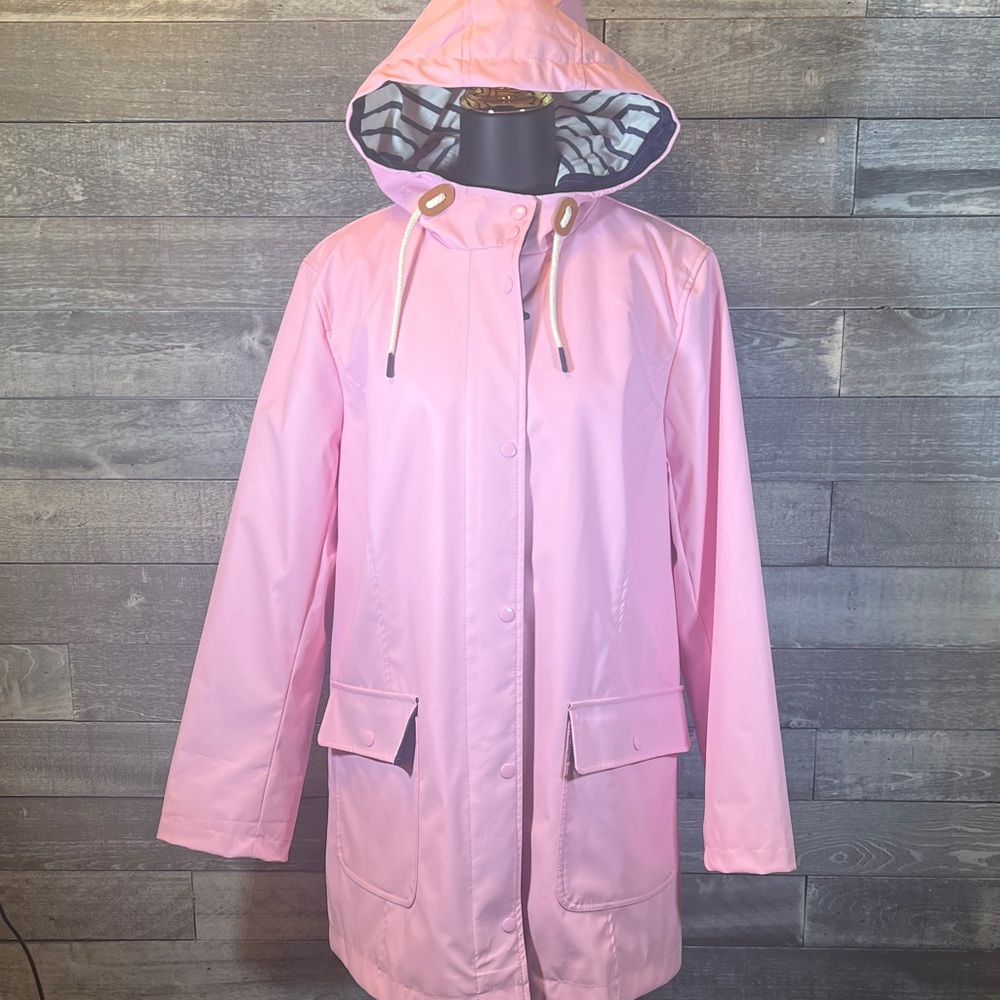 Talbots Pink Hooded Trench Coat